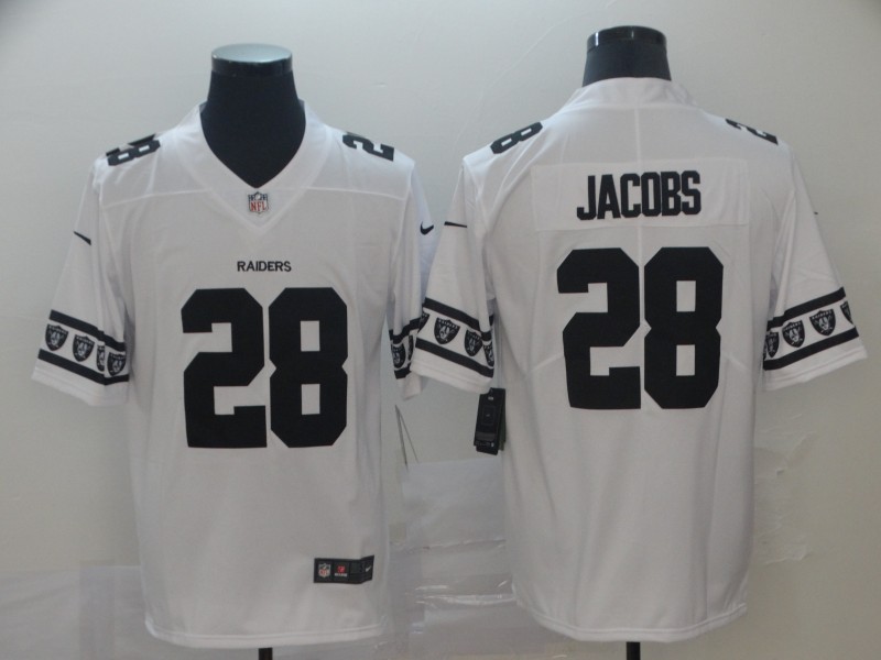 Men's Las Vegas Raiders Josh Jacobs #28 White Authentic Jersey
